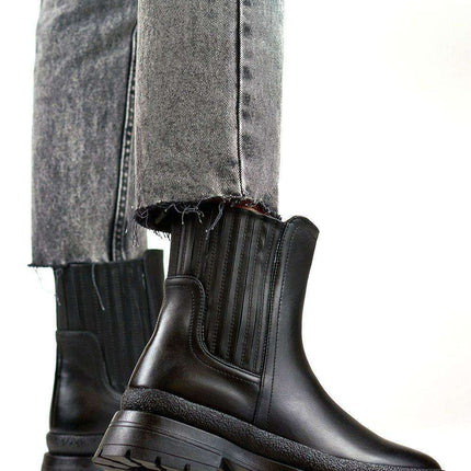 Sleek Eco-Friendly Black Leather Ankle Boots for Effortless Style - Très Elite
