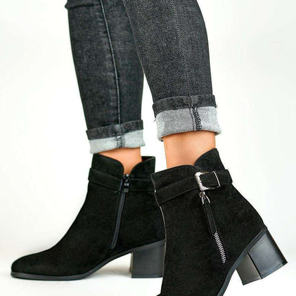 Sleek Eco-Friendly Heeled Booties with Plush Faux Fur Interior - Très Elite