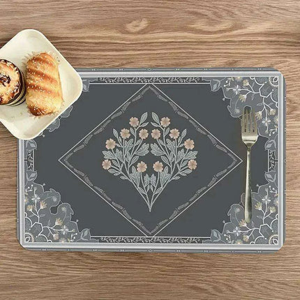 Sleek Eco-Friendly Japanese PVC Leather Dining Placemat Set - Stylish and Practical..