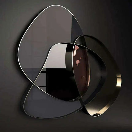 Sleek Gold-Accented 3D Geometric Canvas Artwork for Trendy Home Aesthetics..