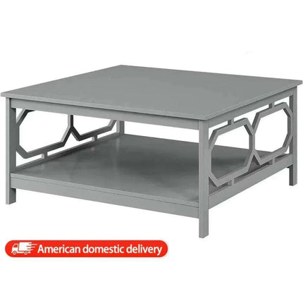 Sleek Gray Coffee Table with Hidden Storage and Ample Display Space - Très Elite