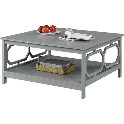 Sleek Gray Coffee Table with Hidden Storage and Ample Display Space - Très Elite