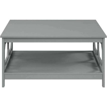 Sleek Gray Coffee Table with Hidden Storage and Ample Display Space - Très Elite