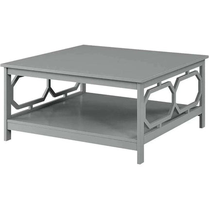 Sleek Gray Coffee Table with Hidden Storage and Ample Display Space - Très Elite