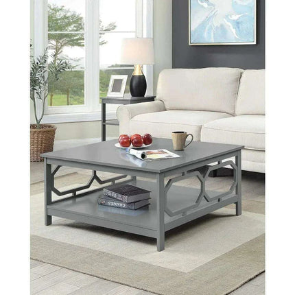 Sleek Gray Coffee Table with Hidden Storage and Ample Display Space - Très Elite