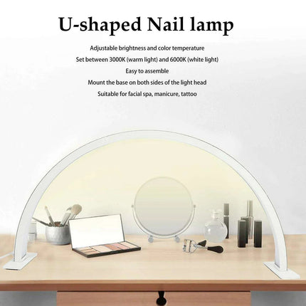 Sleek Half-Moon LED Nail Lamp with Customizable Brightness and Glamorous Rhinestone Design for Salon Professionals - Très Elite