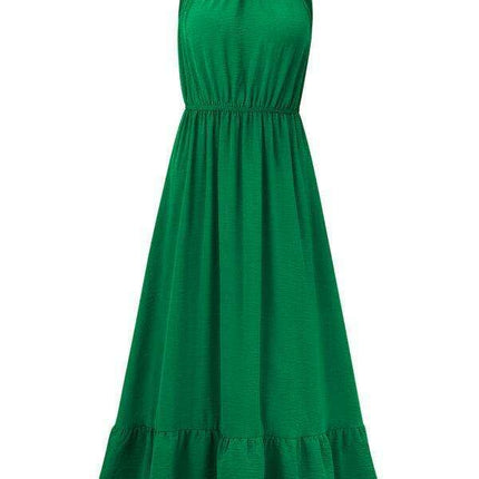 Sleek Halter Neck Sleeveless Dress for Effortless Summer Elegance - Très Elite