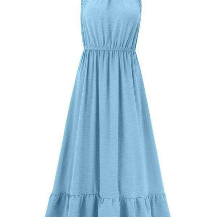 Sleek Halter Neck Sleeveless Dress for Effortless Summer Elegance - Très Elite