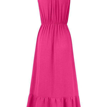 Sleek Halter Neck Sleeveless Dress for Effortless Summer Elegance - Très Elite