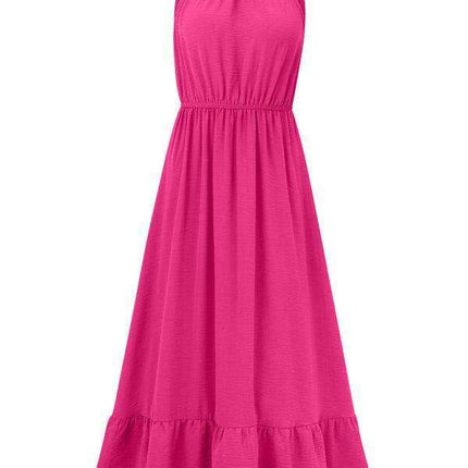 Sleek Halter Neck Sleeveless Dress for Effortless Summer Elegance - Très Elite