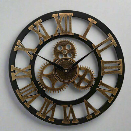 Sleek Industrial Gear Wall Clock - Contemporary Silent Timepiece with Precision Mechanism - Très Elite