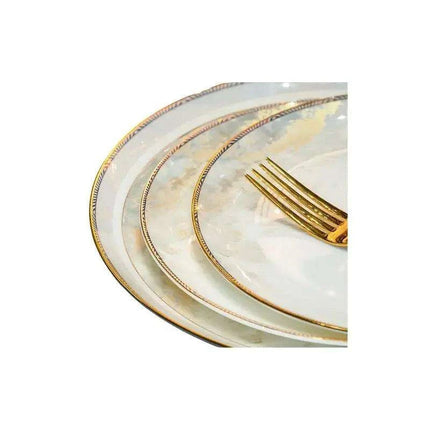 Sleek Korean-Inspired White Ceramic Dinnerware Collection - Luxe Table Setting - Très Elite