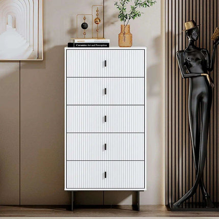 Sleek Modern 5-Drawer Dresser with Stylish Metal Legs - Perfect Storage for Any Room- Très Elite- Très Elite