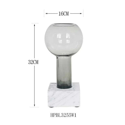 Sleek Modern Glass Vase Collection with Elegant Marble Base for Home Aesthetics and Plant Display- Très Elite- Très Elite