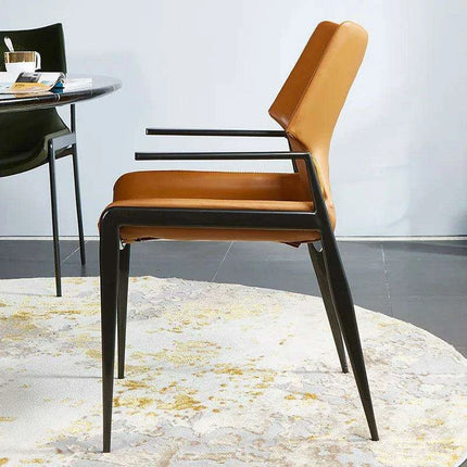 Sleek Modern Leather Dining Chair with Italian Flair - Très Elite