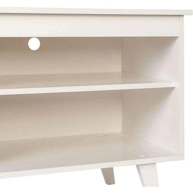 Sleek Modern Wooden TV Stand with Integrated Cable Management - Ideal Entertainment Center for TVs Up to 55 Inches - Quick and Easy Assembly - Supports 66 lbs