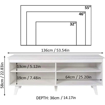 Sleek Modern Wooden TV Stand with Integrated Cable Management - Ideal Entertainment Center for TVs Up to 55 Inches - Quick and Easy Assembly - Supports 66 lbs - Très Elite