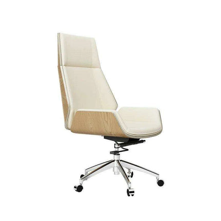 Sleek Nordic Leather Swivel Chair: Ergonomic Luxury for Modern Workspaces - Très Elite
