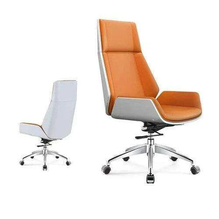 Sleek Nordic Leather Swivel Chair: Ergonomic Luxury for Modern Workspaces - Très Elite