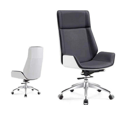 Sleek Nordic Leather Swivel Chair: Ergonomic Luxury for Modern Workspaces - Très Elite