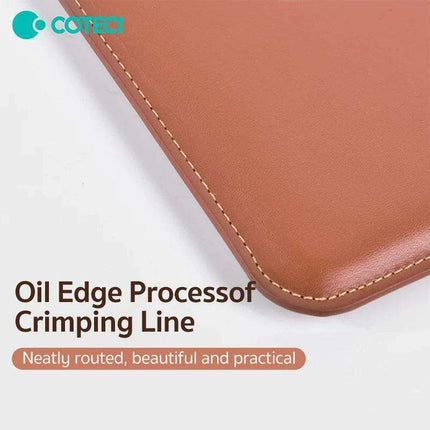 Sleek PU Leather MacBook Sleeve with Magnetic Closure - Brown/Black Case for 13.3/14 Inch Laptops - Très Elite