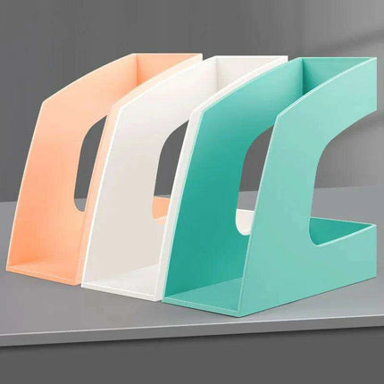 Sleek Plastic Desktop Book Organizer - Versatile Document and Magazine Storage Solution for School and Office - Très Elite