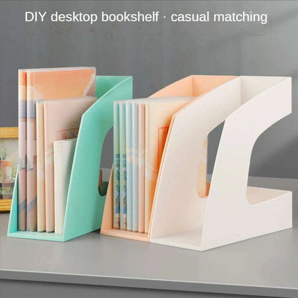Sleek Plastic Desktop Book Organizer - Versatile Document and Magazine Storage Solution for School and Office - Très Elite