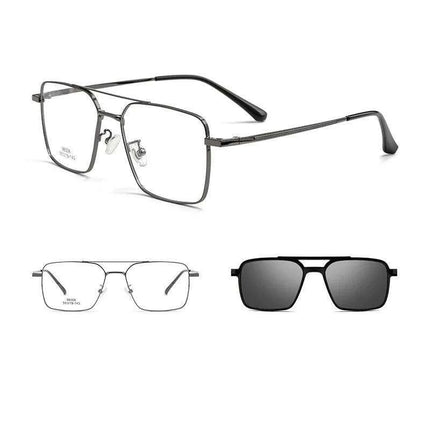 Sleek Polarized Titanium Clip-On Aviator Shades - Très Elite