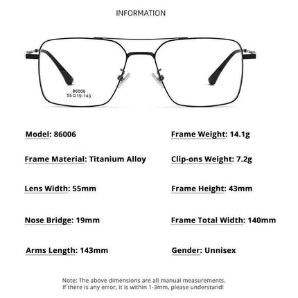 Sleek Polarized Titanium Clip-On Aviator Shades - Très Elite