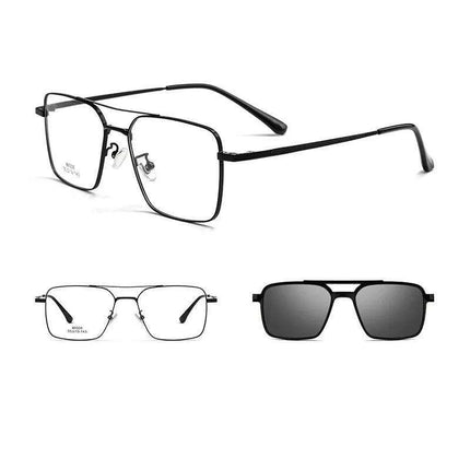 Sleek Polarized Titanium Clip-On Aviator Shades - Très Elite