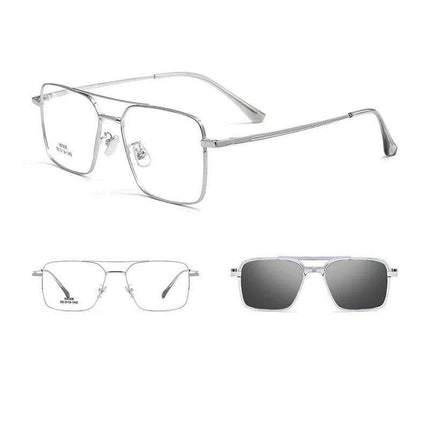 Sleek Polarized Titanium Clip-On Aviator Shades - Très Elite