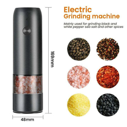 Sleek Rechargeable Electric Pepper Grinder with Adjustable Grinding Levels and Built-in LED Light - Très Elite