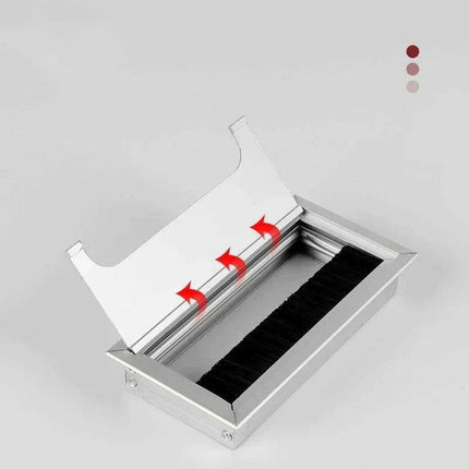 Sleek Rotatable Aluminum Desk Cable Management Grommet with Flip-Top Access - Très Elite