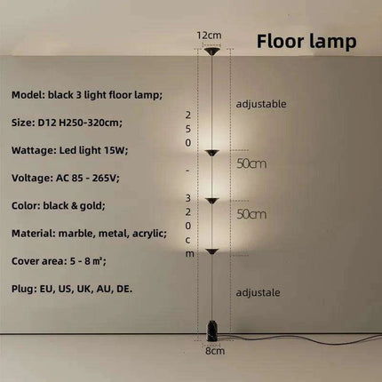 Sleek Scandinavian LED Floor Lamp with Customizable Brightness..