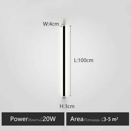 Sleek Scandinavian LED Wall Sconce with Customizable Lighting Options..