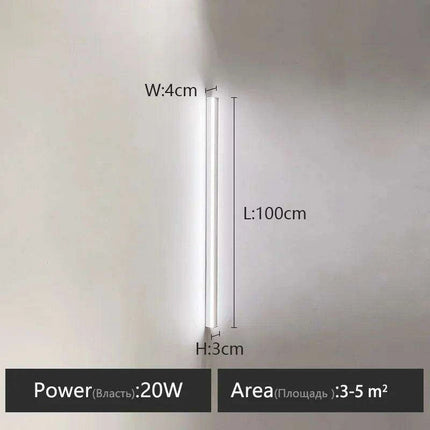 Sleek Scandinavian LED Wall Sconce with Customizable Lighting Options..