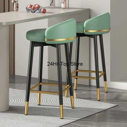 Sleek Scandinavian Leather Gaming and Vanity Stool - Trendy Seating for Modern Interiors - Très Elite
