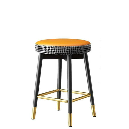 Sleek Scandinavian Leather Gaming and Vanity Stool - Trendy Seating for Modern Interiors - Très Elite