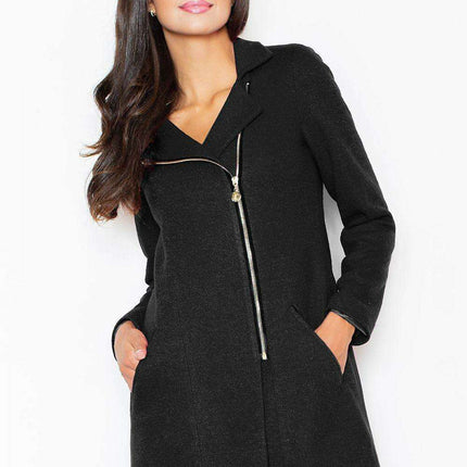 Sleek Short Rock Jacket with Eye-Catching Gold Zipper Accent - Très Elite