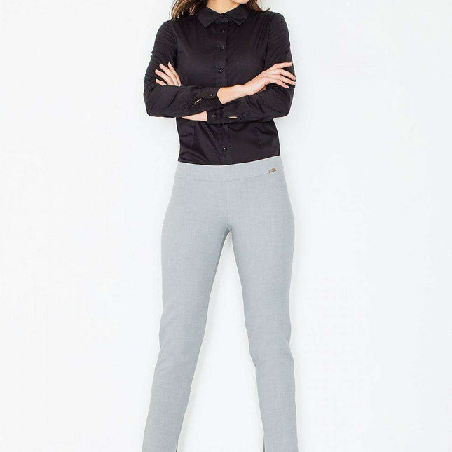 Sleek Side-Zip Straight Leg Trousers with Stylish Slits