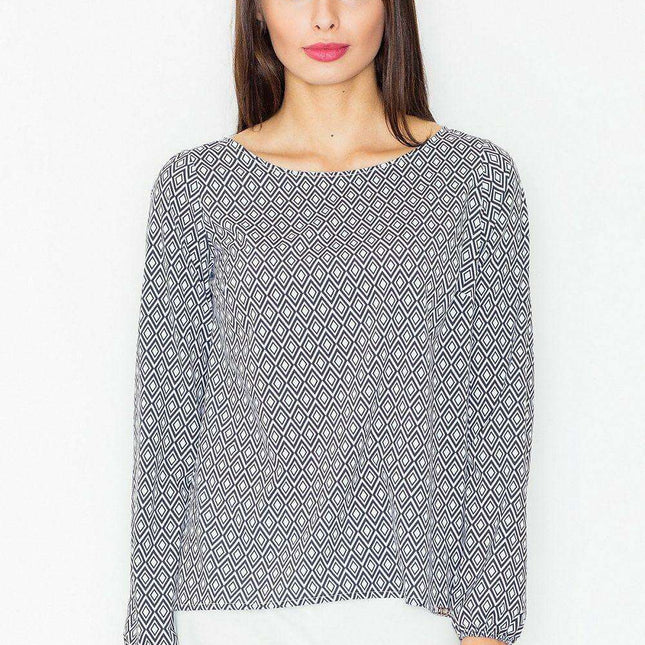 Sleek Sophistication Long Sleeve Blouse - Size S (85-88 cm)