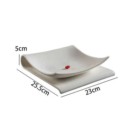 Sleek Space-Saving Ceramic Plate Set for Elegant Entertaining - Très Elite