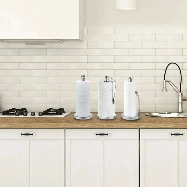 Sleek Stainless Steel Kitchen Roll Holder with Dual Mounting Options