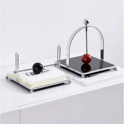 Sleek Stainless Steel Napkin Dispenser for Elegant Dining Arrangements - Très Elite
