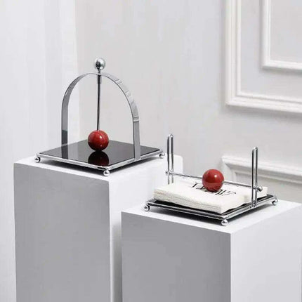 Sleek Stainless Steel Napkin Dispenser for Elegant Dining Arrangements - Très Elite