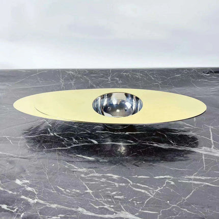 Sleek Stainless Steel Oval Planet-Shaped Jewelry Organizer Tray for Contemporary Decor - Très Elite