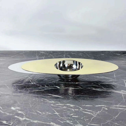 Sleek Stainless Steel Oval Planet-Shaped Jewelry Organizer Tray for Contemporary Decor - Très Elite