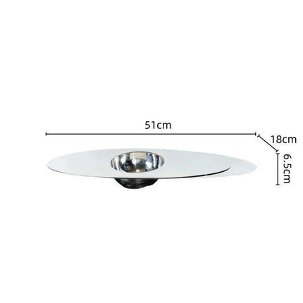 Sleek Stainless Steel Oval Planet-Shaped Jewelry Organizer Tray for Contemporary Decor - Très Elite