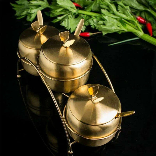 Sleek Stainless Steel Spice Organizer Set for a Contemporary Kitchen