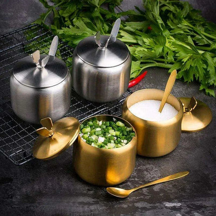 Sleek Stainless Steel Spice Organizer Set for a Contemporary Kitchen - Très Elite